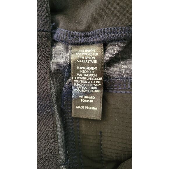 BETABRAND Navy Check Print Ponte Wide Leg Crop Pants - Picture 4 of 4